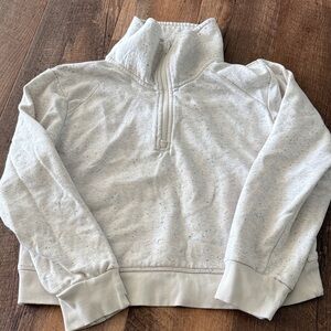 all in motion Light Heather Gray Speckled Quarter-Zip Hoodie Sweatshirt